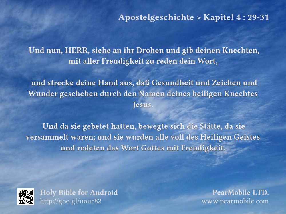 Apostelgeschichte, Kapitel 4:29-31